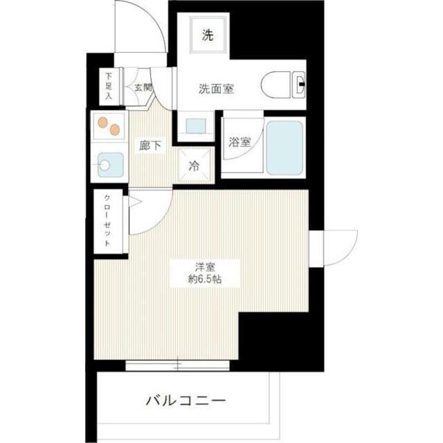 ティモーネグランデ立川(1K/12階)の間取り写真