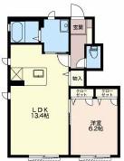 MAST TOWN 小山(1LDK/1階)の間取り写真