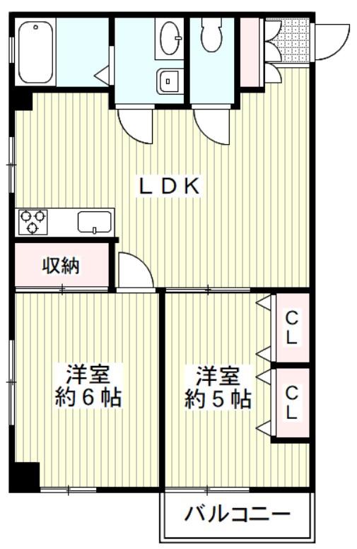ジュリアン並木(2LDK/2階)の間取り写真