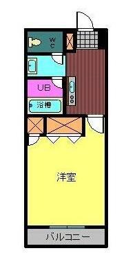 オーセンティック21(1K/2階)の間取り写真