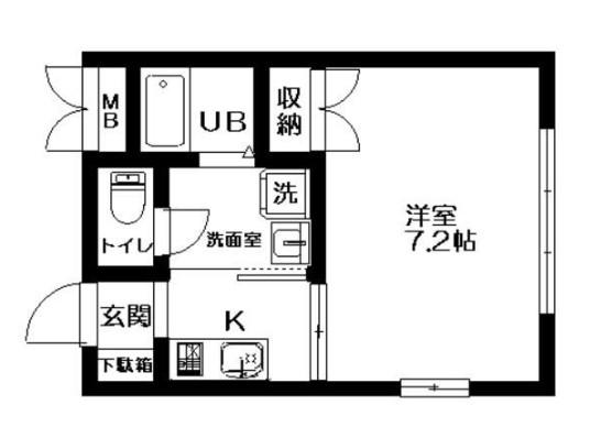 サンピア谷中(1K/1階)の間取り写真