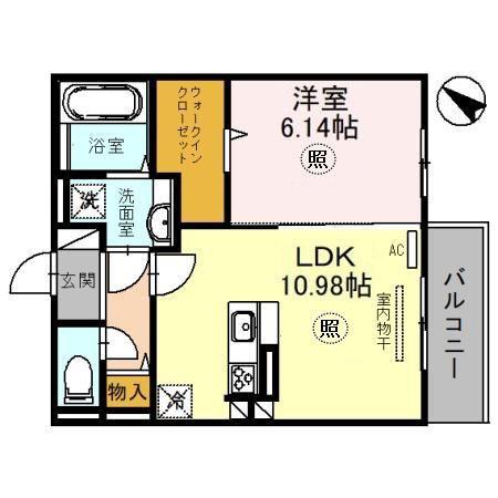 BOWLZ KOBE兵庫町(1LDK/3階)の間取り写真