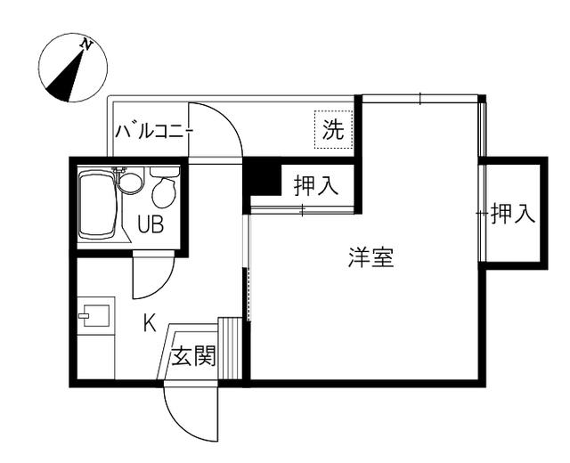 若ビル(1K/2階)の間取り写真