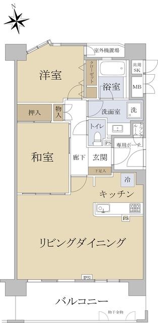 ロイヤルアーク都島(2LDK/12階)の間取り写真