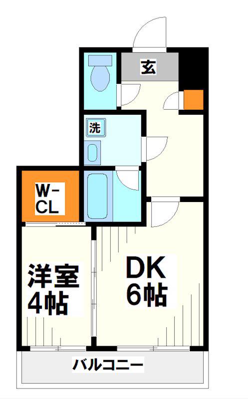 ガーラ・ヴィスタ調布(1DK/1階)の間取り写真