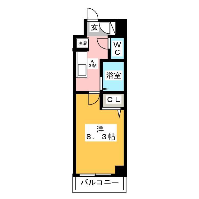 ルミノスコート(1K/3階)の間取り写真