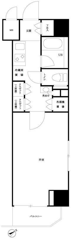 ルーブル浜松町(1K/2階)の間取り写真