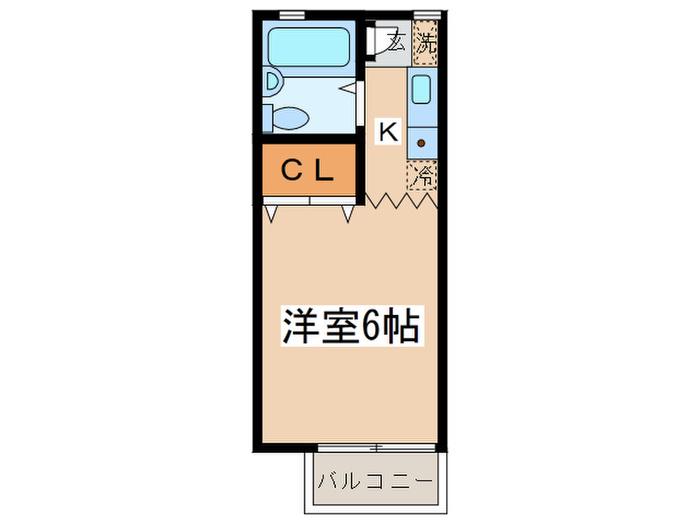 アゼリアK(1K/2階)の間取り写真