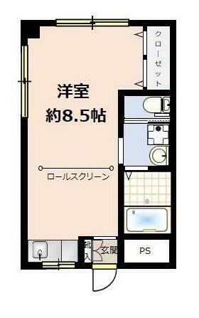 カーサコネージュ(ワンルーム/1階)の間取り写真