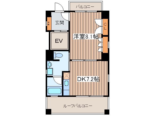 ACT SOHO KEIO笹塚(1DK/8階)の間取り写真