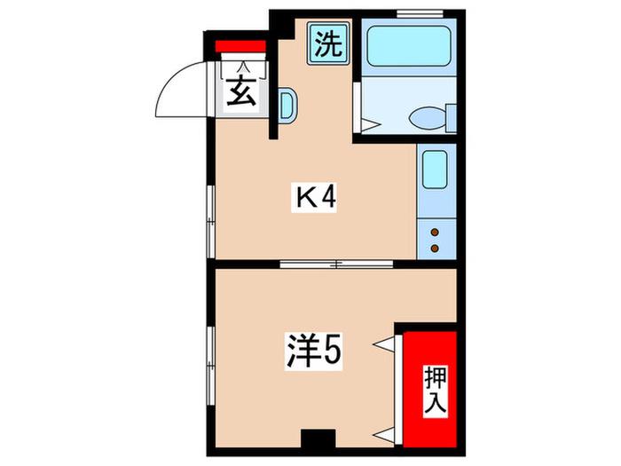 梅ケ枝ビル(1K/3階)の間取り写真