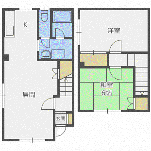 東光ハイツ(2LDK/1階)の間取り写真