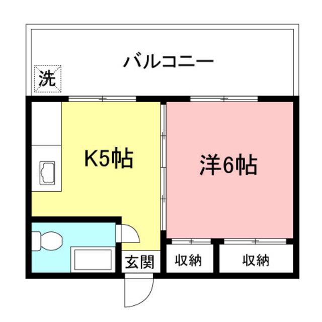マンション暁(1DK/5階)の間取り写真