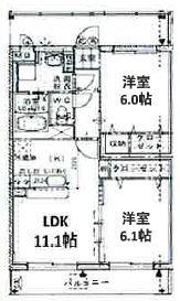 STELLA小池原(2LDK/1階)の間取り写真