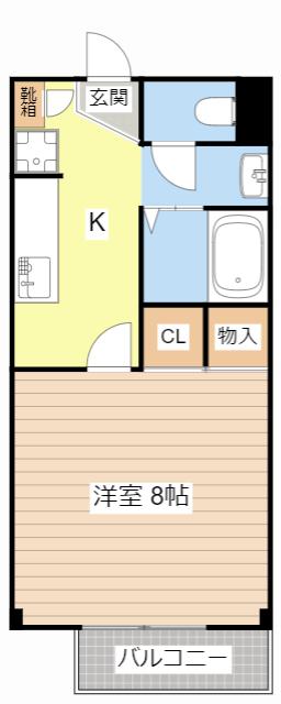 DELTA STUDIO(1K/2階)の間取り写真