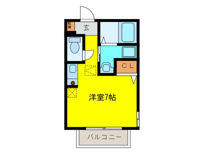 ボナール(ワンルーム/2階)の間取り写真