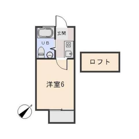 城前ハイツ B(1K/1階)の間取り写真