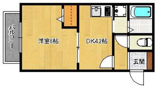 リブレア竹下駅前A棟(1DK/1階)の間取り写真