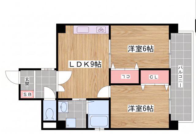 リーグレック元町(2LDK/8階)の間取り写真