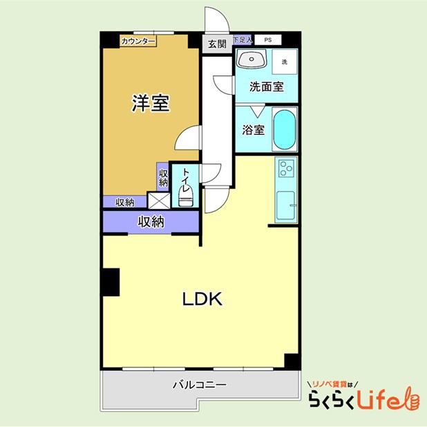 サンハイム藤が丘(1LDK/1階)の間取り写真