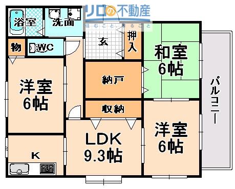 グランシードM(3LDK/1階)の間取り写真