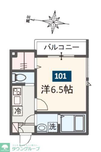 MELDIA南行徳(1K/1階)の間取り写真