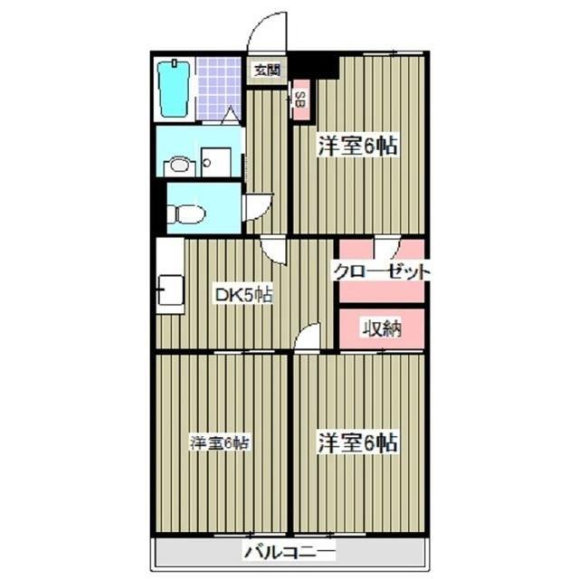 スティーレ与野D棟(3DK/1階)の間取り写真