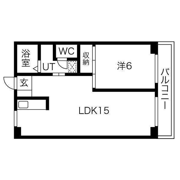 レジェンド幸和(1LDK/5階)の間取り写真