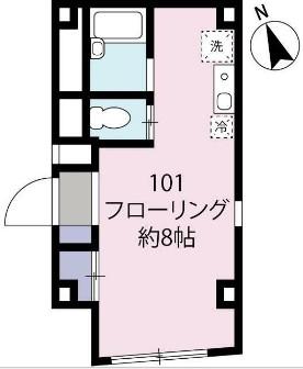 ムジュールピュールK(ワンルーム/1階)の間取り写真