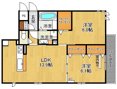 EVISTAGE甲子園(2LDK/3階)の間取り写真