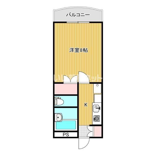リバーサイドスクエアー2番館(1K/3階)の間取り写真