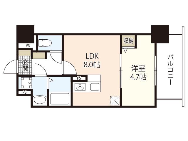 MAYFAIR田町PREMIUM(1LDK/1階)の間取り写真