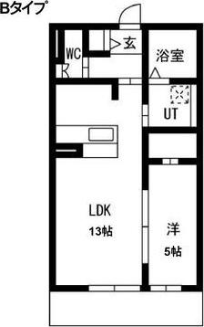 LUX御影(1LDK/3階)の間取り写真