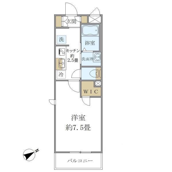 フォルスXVI(1K/2階)の間取り写真
