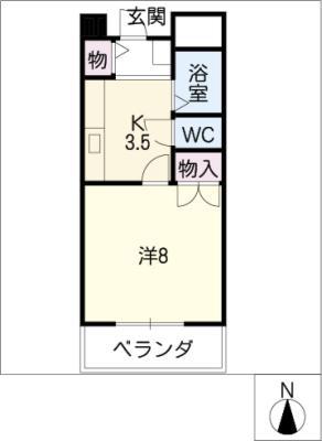 ノーブル千種(1K/2階)の間取り写真