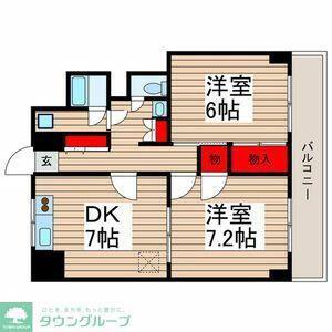 アレックスシュロス(2DK/3階)の間取り写真