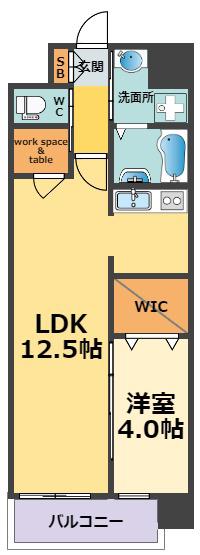 G-RAPPORT西宮(1LDK/5階)の間取り写真