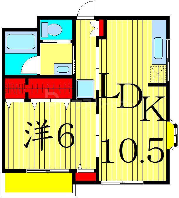 コーポ北嶋(1LDK/2階)の間取り写真