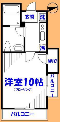 プラムガーデン関根(1SK/3階)の間取り写真