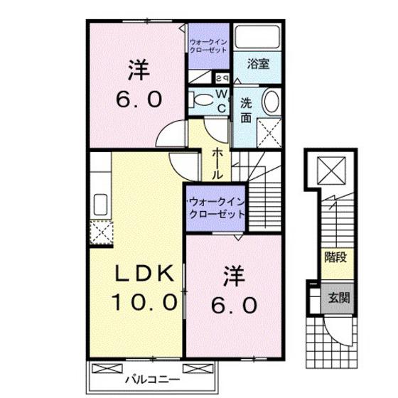 フォレスタ(2LDK/2階)の間取り写真