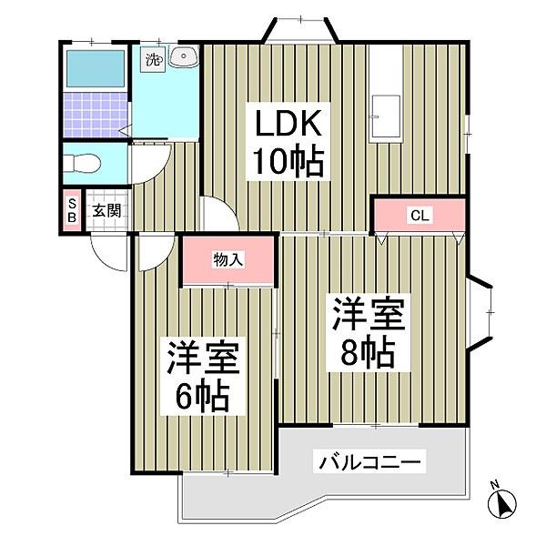 ハイツアネモーネ(2LDK/1階)の間取り写真