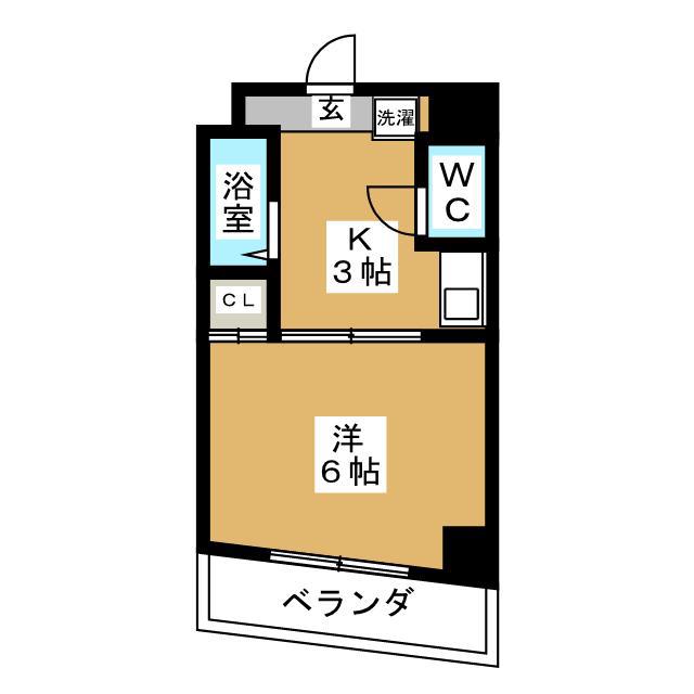 メイゾンチュトワイエ鶴見(1K/4階)の間取り写真