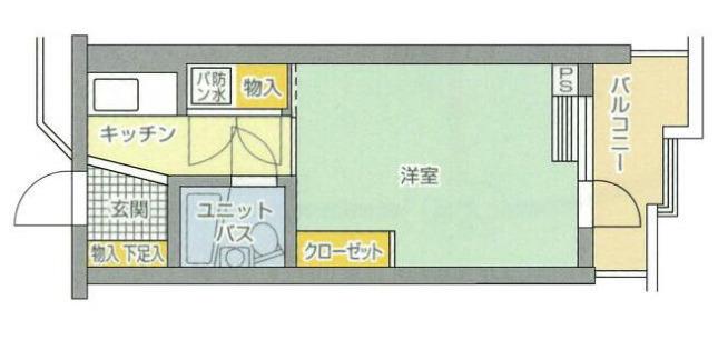 エムズ南林間(ワンルーム/4階)の間取り写真