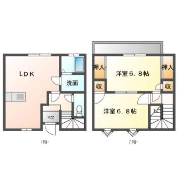 プレタメゾン壱号館(2LDK/2階)の間取り写真