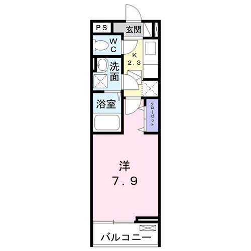 フレッシュリーIII(1K/1階)の間取り写真