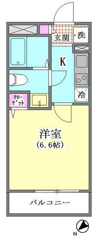 Tコープ マンスリマンション(ワンルーム/2階)の間取り写真
