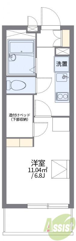 レオパレスマース(1K/1階)の間取り写真