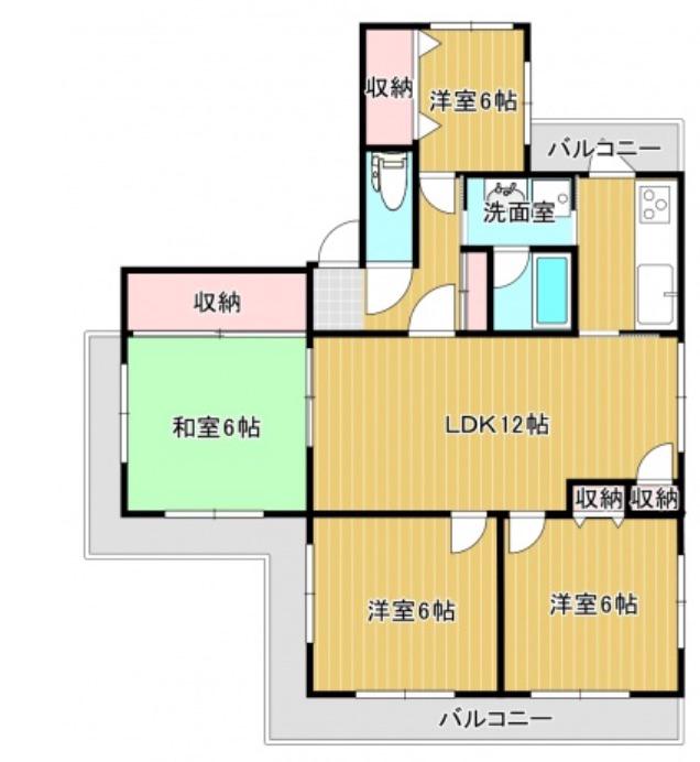メゾン京山(4LDK/1階)の間取り写真