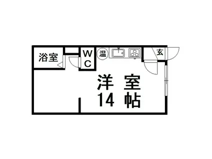 パークサイド貴(ワンルーム/4階)の間取り写真