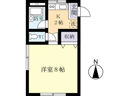 メゾンスティールC(1K/1階)の間取り写真